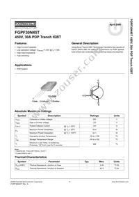 FGPF30N45TTU Datasheet Cover