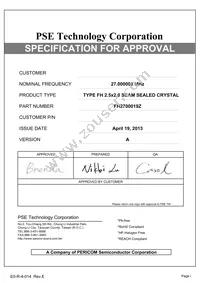 FH2700019Z Datasheet Cover