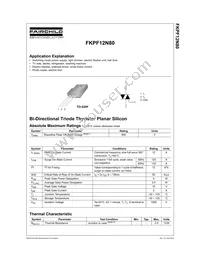 FKPF12N80YDTU Datasheet Cover