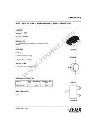 FMMTA06TC Datasheet Cover