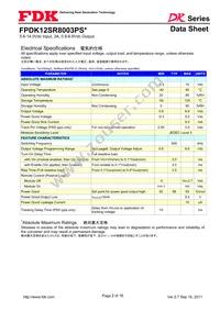 FPDK12SR8003PSV Datasheet Page 2