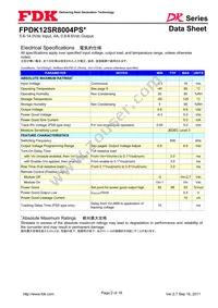 FPDK12SR8004PSV Datasheet Page 2