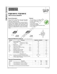 FQB19N10TM Datasheet Cover