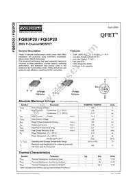 FQB3P20TM Datasheet Cover