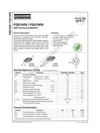 FQD1N50TM Datasheet Cover