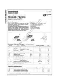 FQD3N60TF Datasheet Cover