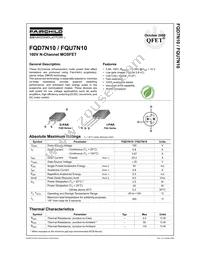 FQD7N10TM Datasheet Cover