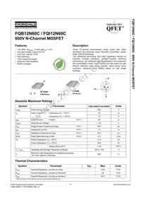 FQI12N60CTU Datasheet Cover