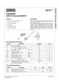 FQP6N50C Datasheet Cover