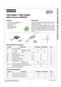 FQPF12N60C Datasheet Cover