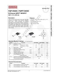 FQPF13N50C_F105 Datasheet Page 2