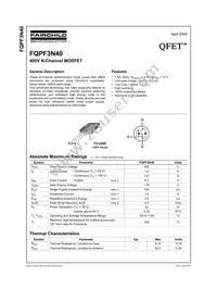 FQPF3N40 Datasheet Cover