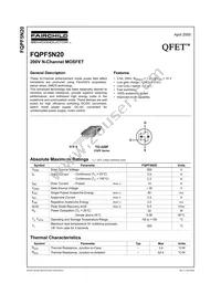FQPF5N20 Datasheet Cover