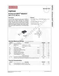 FQPF630 Datasheet Page 2