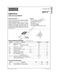 FQPF7N10 Datasheet Cover