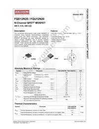 FQU12N20TU Datasheet Page 2