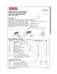 FQU13N10TU Datasheet Cover