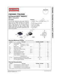 FQU2N80TU Datasheet Cover