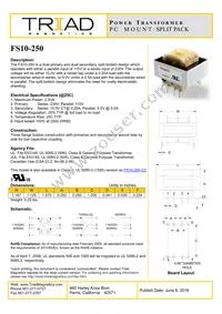 FS10-250-B Datasheet Cover