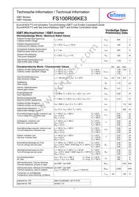 FS100R06KE3BOSA1 Datasheet Cover