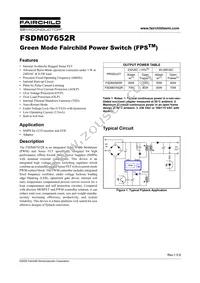 FSDM07652RWDTU Datasheet Cover