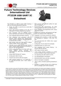 FT232RQ-TRAY Datasheet Cover