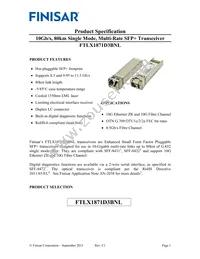 FTLX1871D3BNL Datasheet Cover