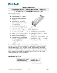 FTLX6614MCC Datasheet Cover