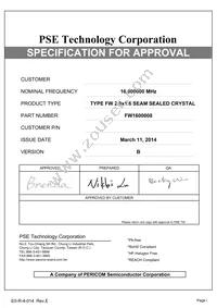 FW1600008 Datasheet Cover