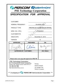 FW3840001 Datasheet Cover