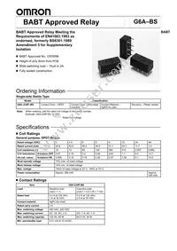 G6A-234P-BS DC9 Datasheet Cover