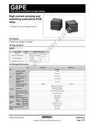 G8PE-1A4 DC12 Datasheet Cover