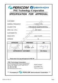 GB1100021 Datasheet Cover