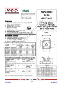 GBPC5004-BP Datasheet Cover