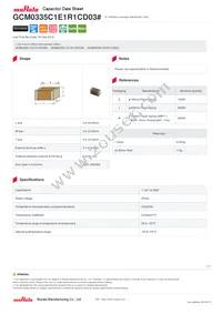 GCM0335C1E1R1CD03D Datasheet Cover