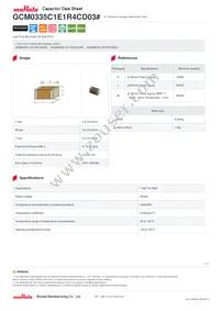 GCM0335C1E1R4CD03D Datasheet Cover