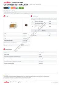 GCM0335C1E1R7CD03D Datasheet Cover