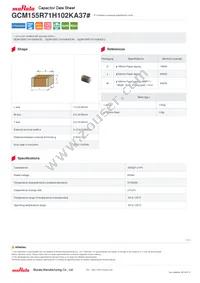 GCM155R71H102KA37D Datasheet Cover