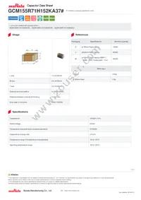 GCM155R71H152KA37D Datasheet Cover