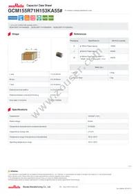 GCM155R71H153KA55D Datasheet Cover