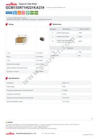 GCM155R71H221KA37D Datasheet Cover