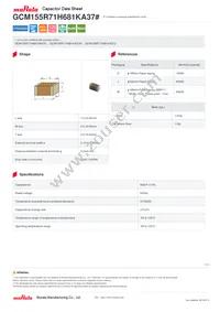 GCM155R71H681KA37D Datasheet Cover