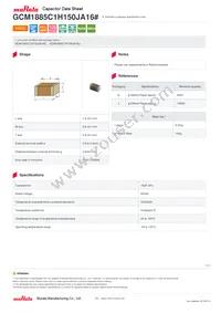 GCM1885C1H150JA16D Datasheet Cover