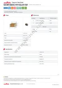 GCM1885C1H152JA16J Datasheet Cover