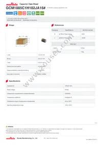 GCM1885C1H182JA16J Datasheet Cover