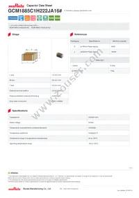 GCM1885C1H222JA16J Datasheet Cover