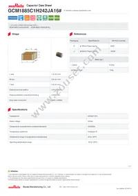 GCM1885C1H242JA16D Datasheet Cover