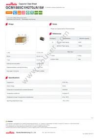 GCM1885C1H270JA16D Datasheet Cover