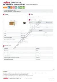 GCM1885C1H680JA16D Datasheet Cover