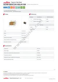 GCM1885C2A100JA16D Datasheet Cover